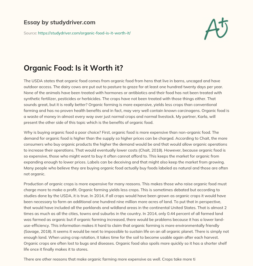 Organic Food: is it Worth It? essay