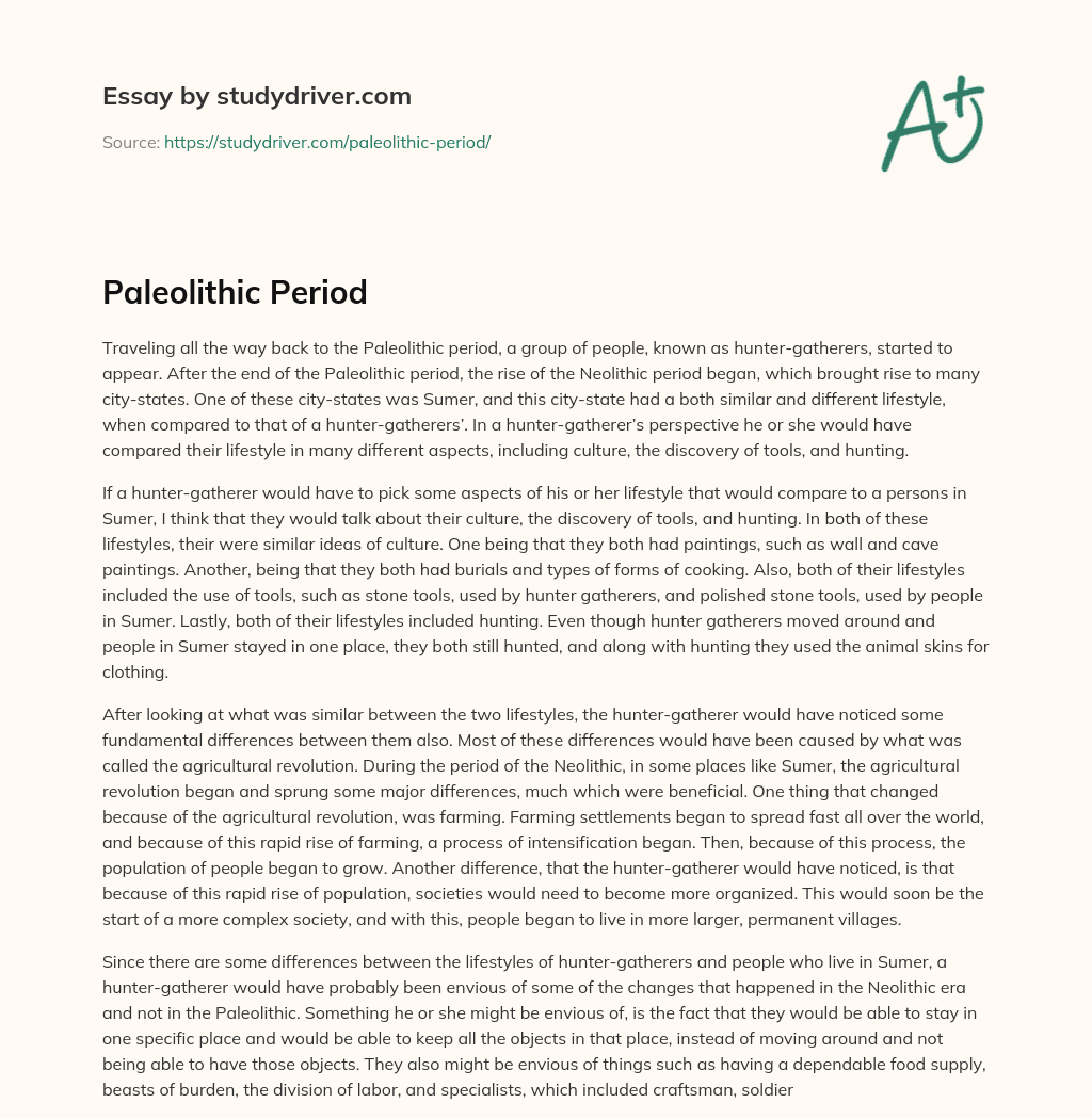 Paleolithic Period essay