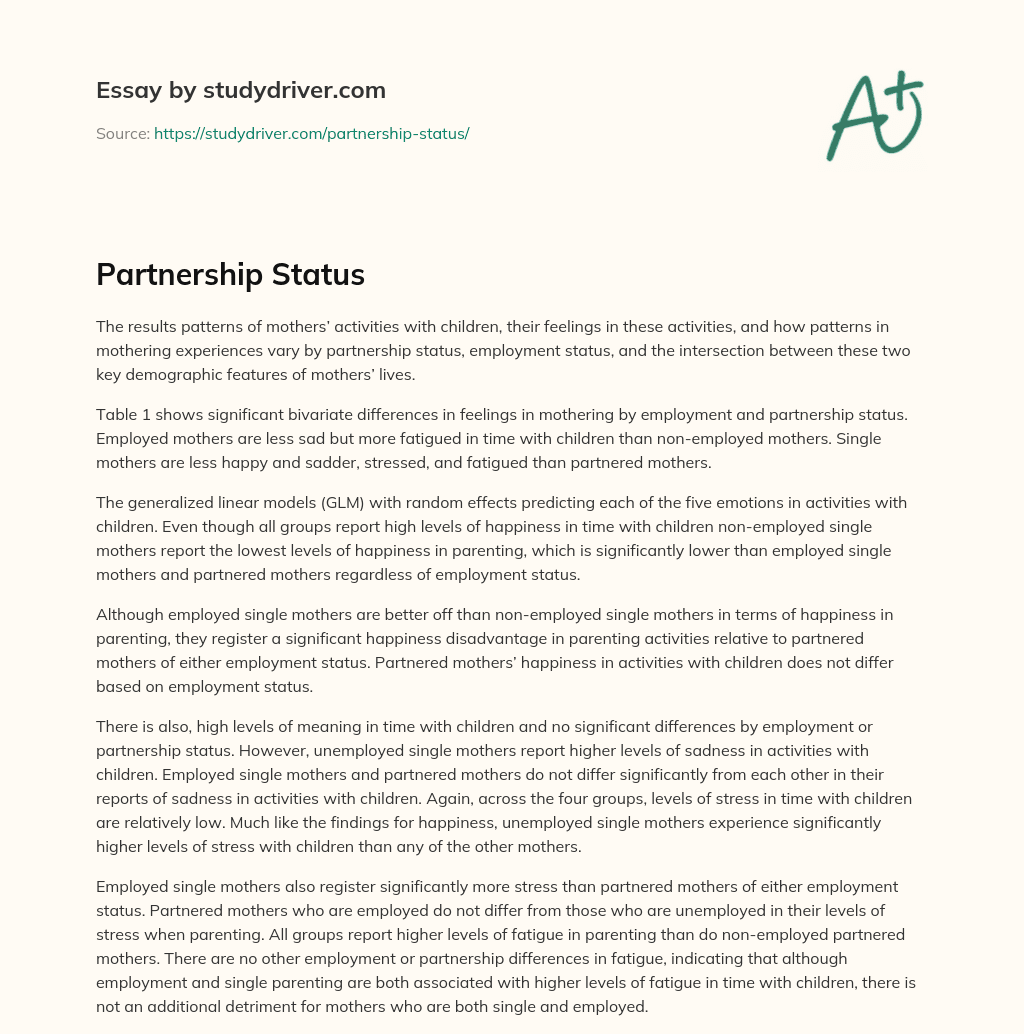 Partnership Status essay