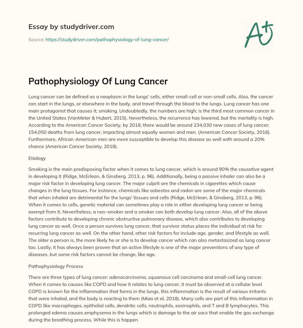 Pathophysiology of Lung Cancer essay