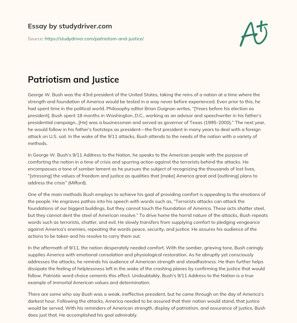 Patriotism and Justice essay
