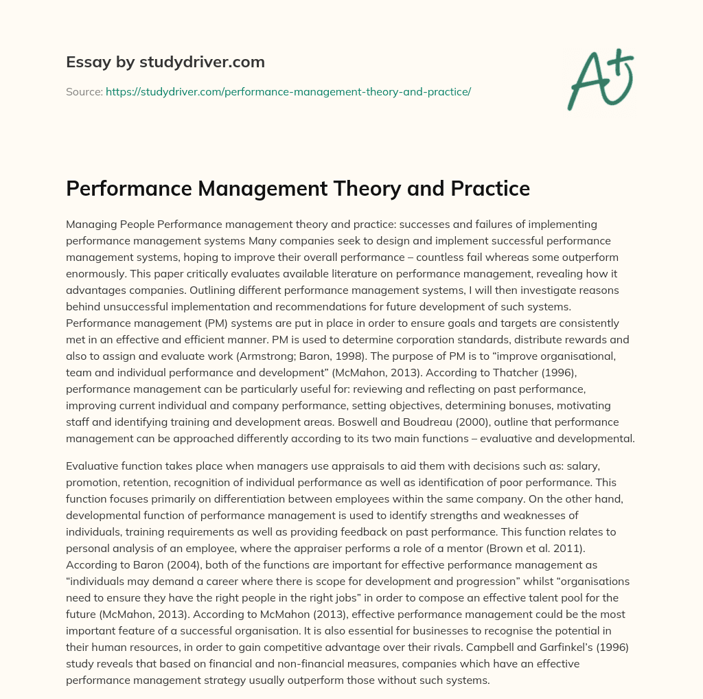 management theory and practice case study