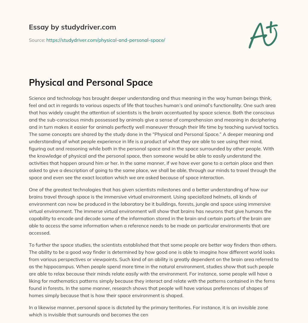 personal space essay