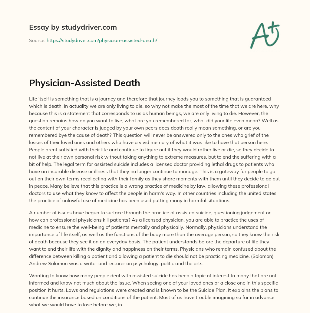 Physician-Assisted Death essay