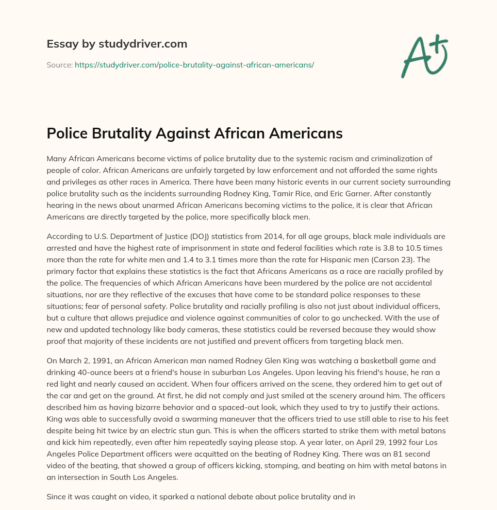 Police Brutality against African Americans essay