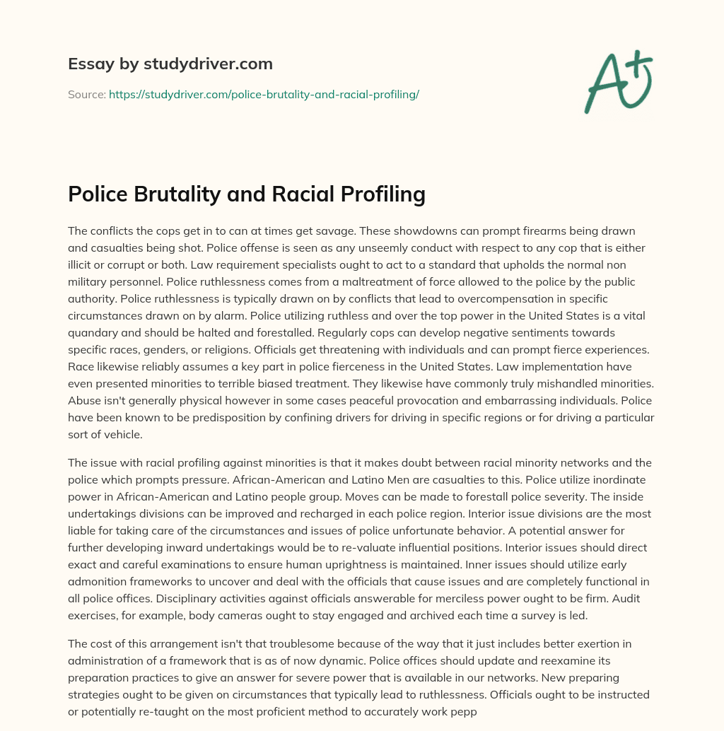 Police Brutality and Racial Profiling essay