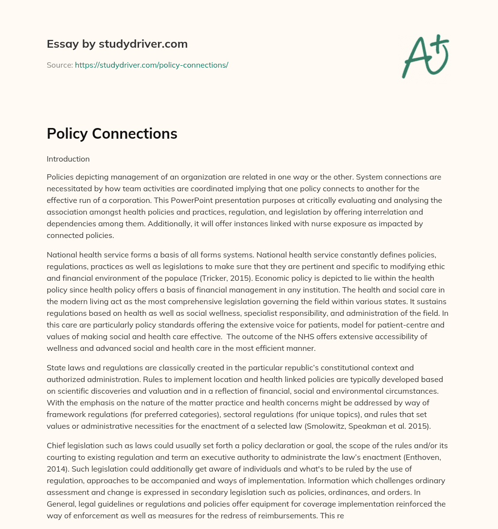 Policy Connections essay