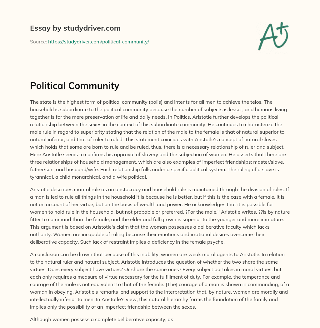 Political Community essay
