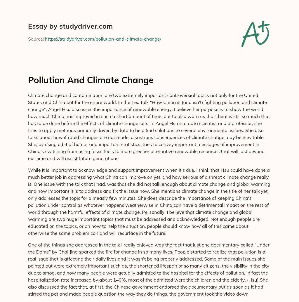 Pollution and Climate Change essay
