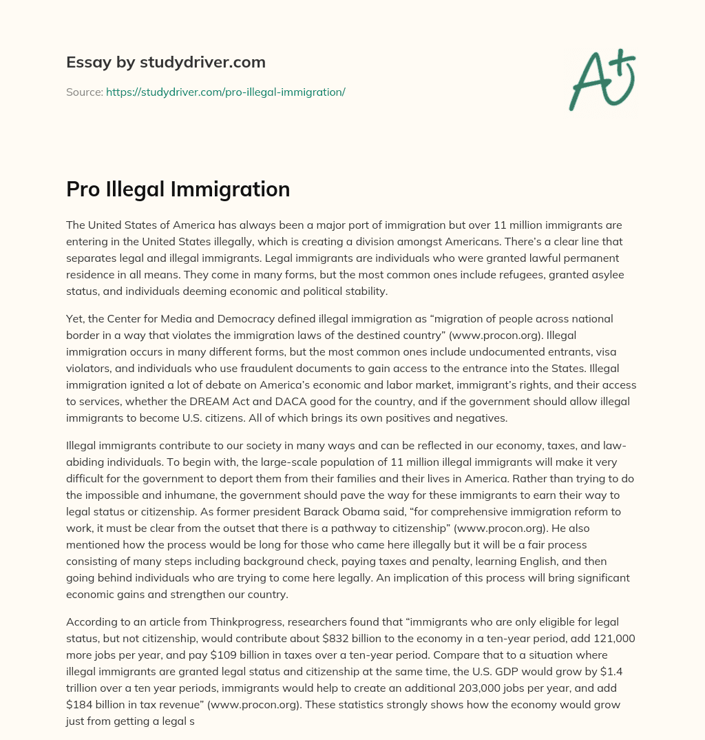 Pro Illegal Immigration essay