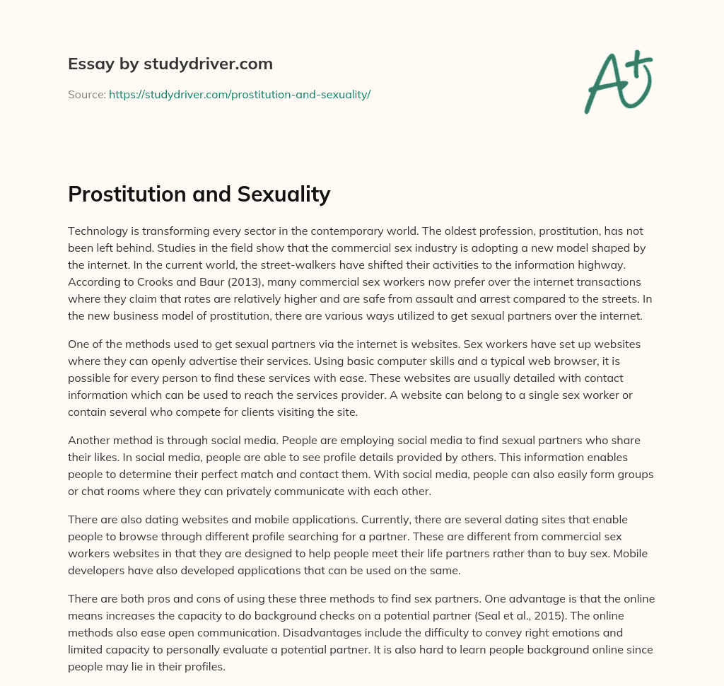 Prostitution and Sexuality essay