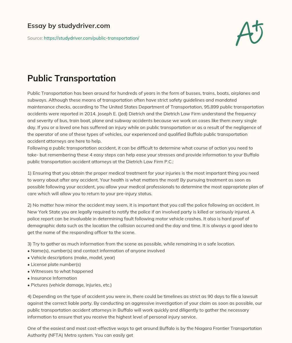Public Transportation essay