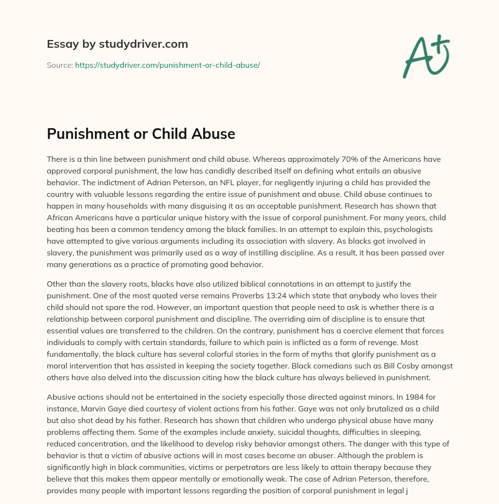 Punishment or Child Abuse essay
