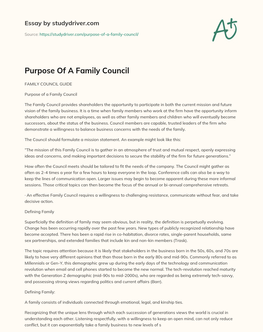 family conflict essay