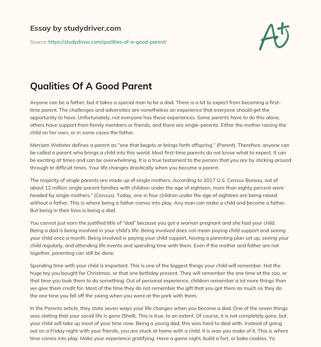 Qualities of a Good Parent essay
