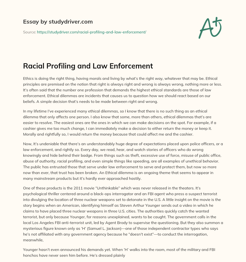 Racial Profiling and Law Enforcement essay