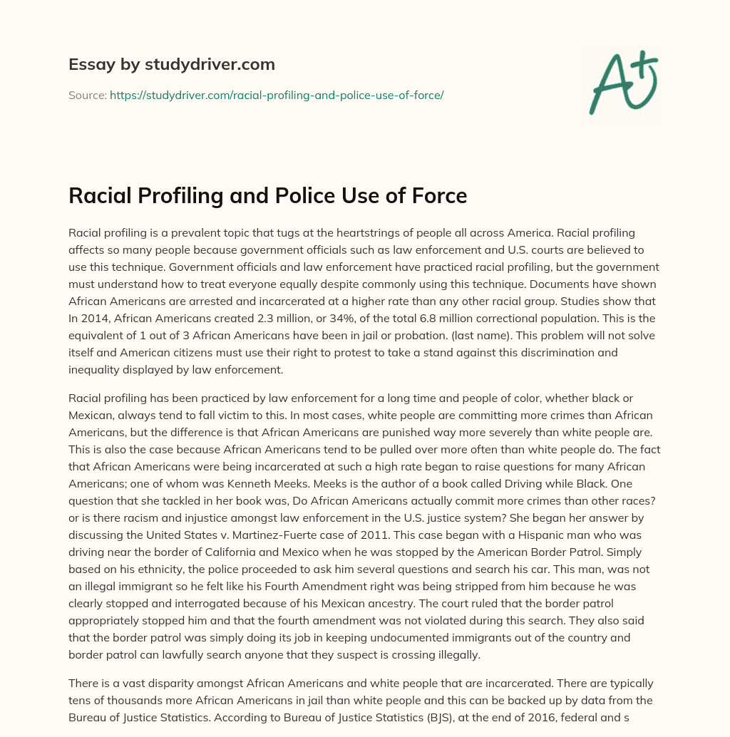 Racial Profiling and Police Use of Force essay