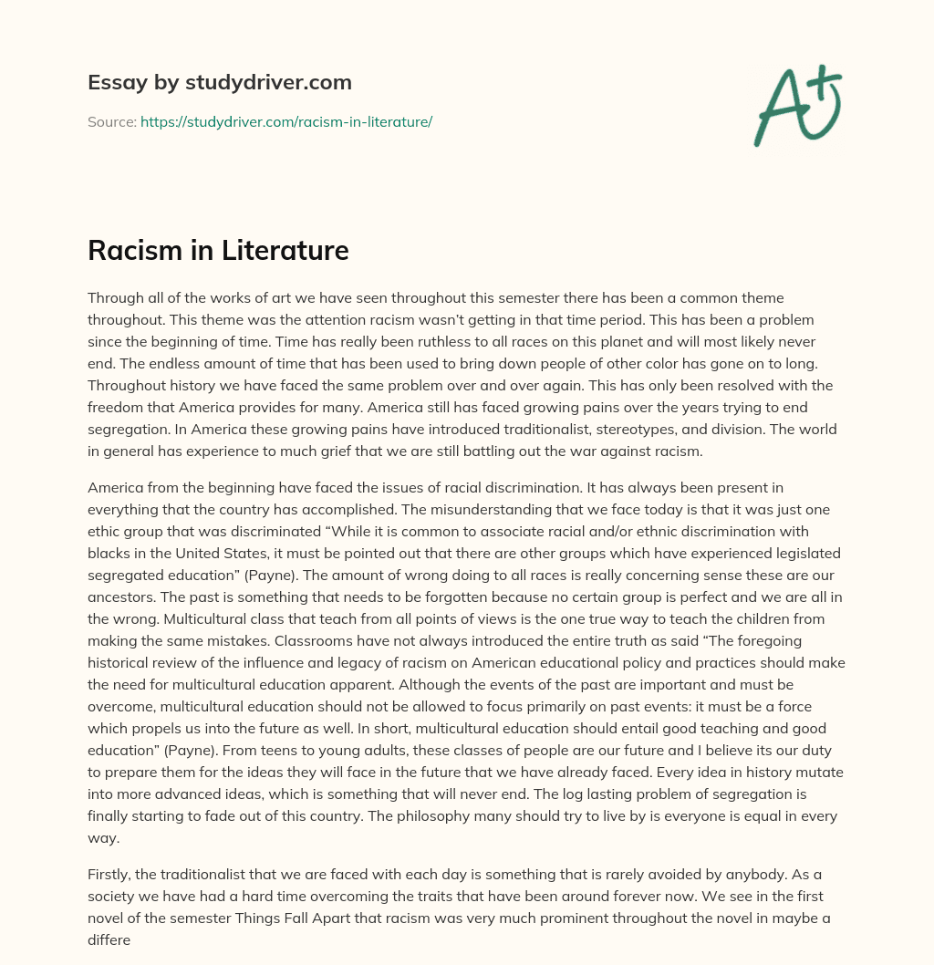 Racism in Literature essay
