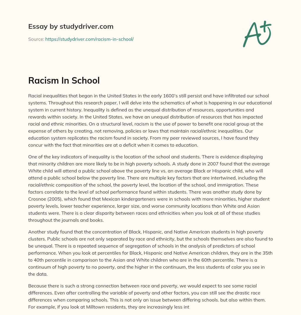 Racism in School essay