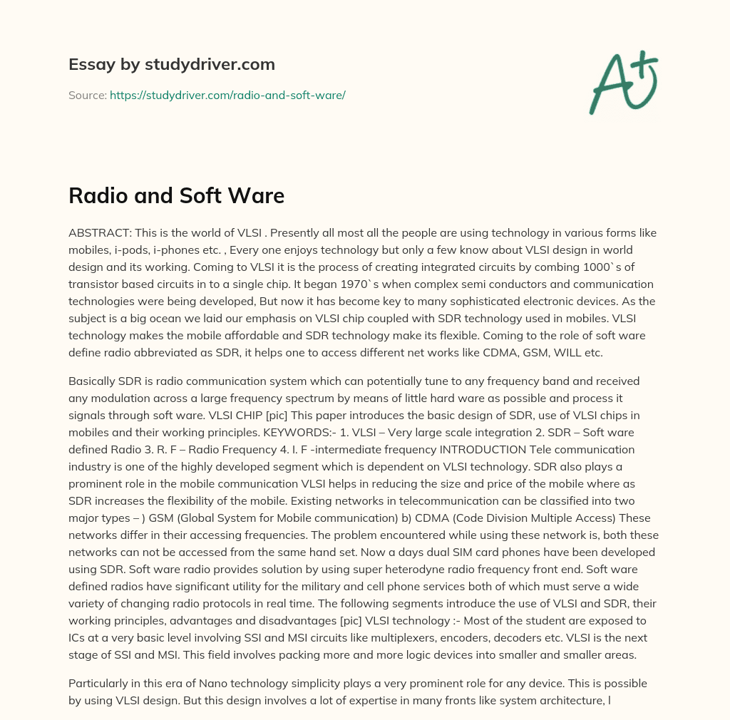 Radio and Soft Ware essay