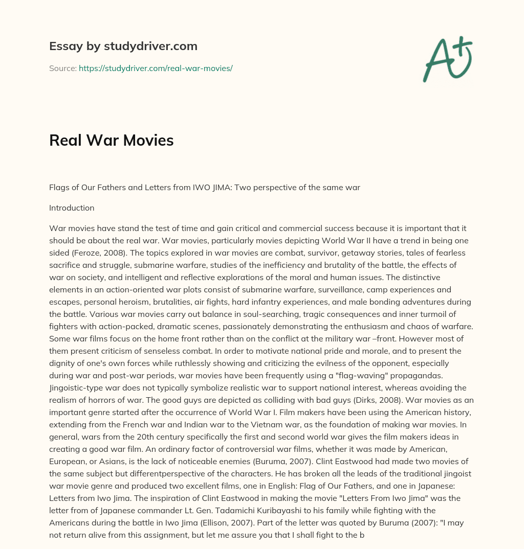 Real War Movies essay