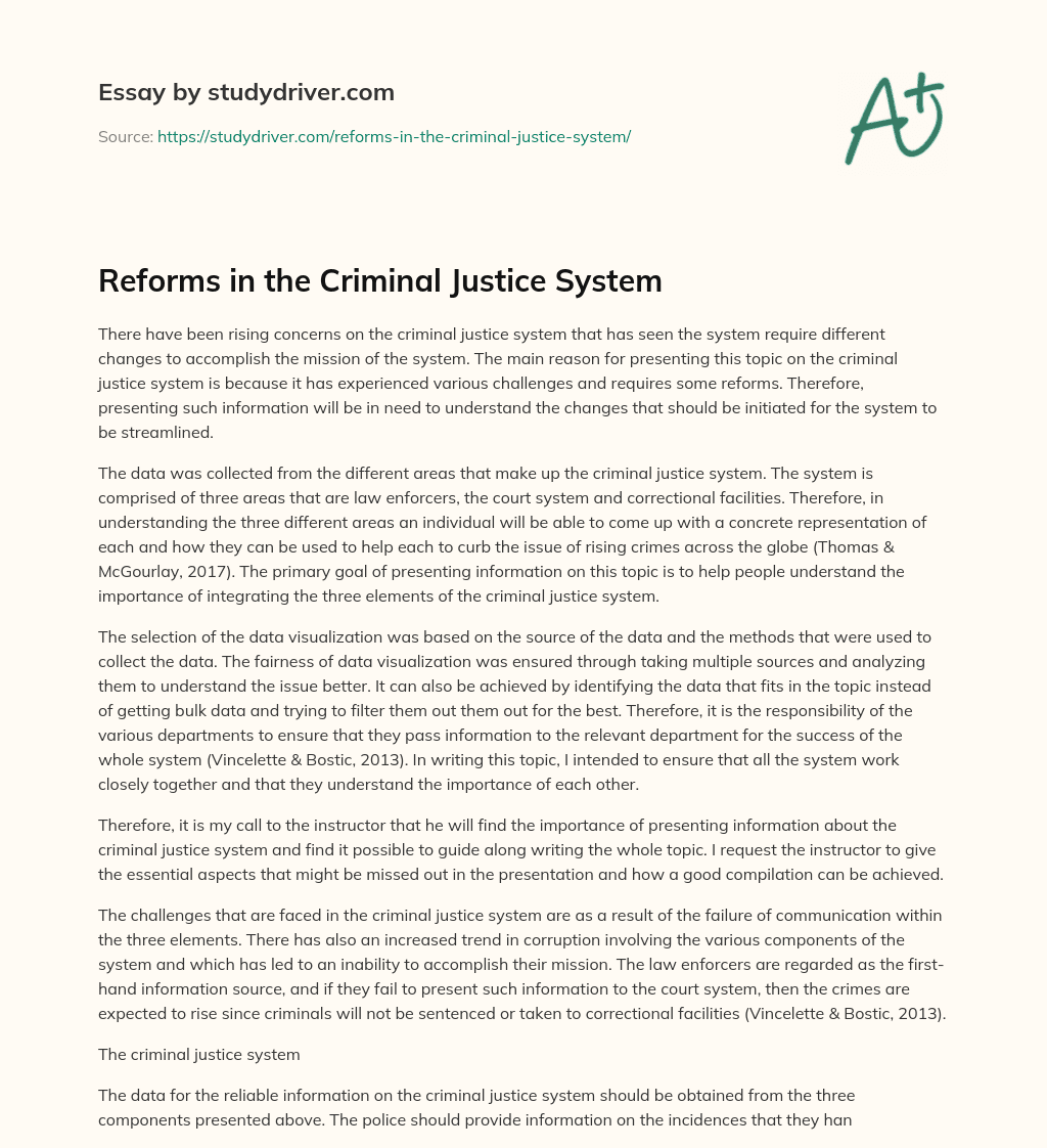 Reforms in the Criminal Justice System essay