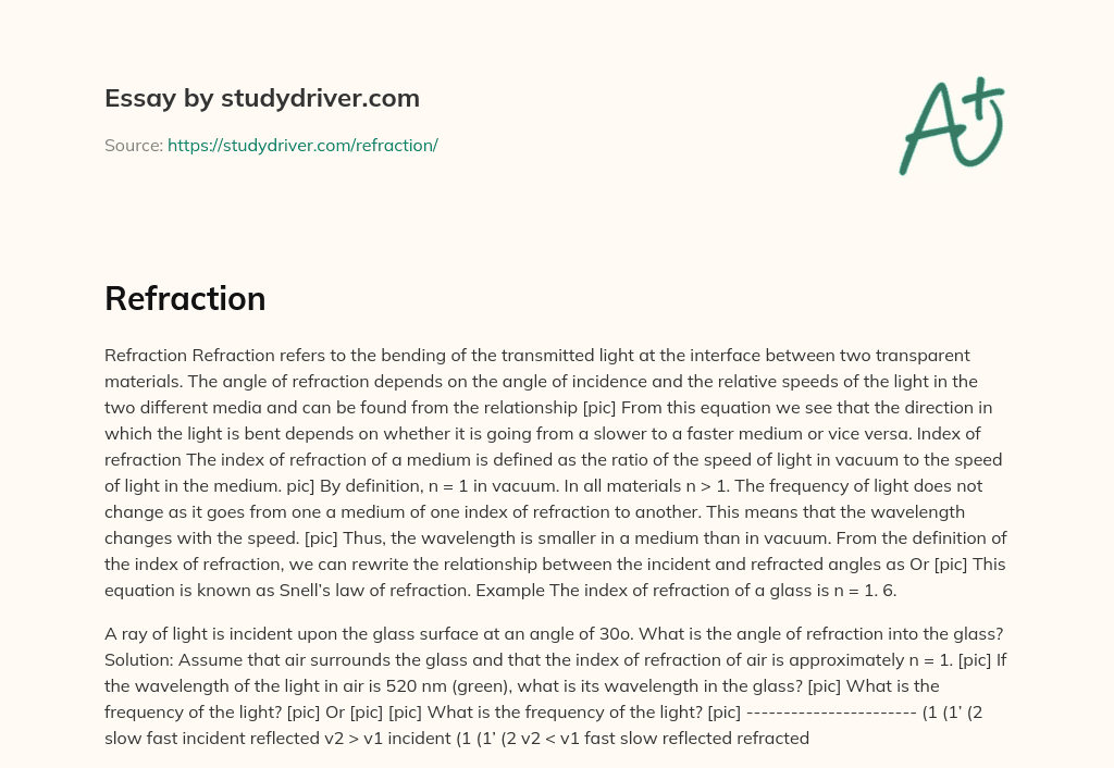 Refraction essay