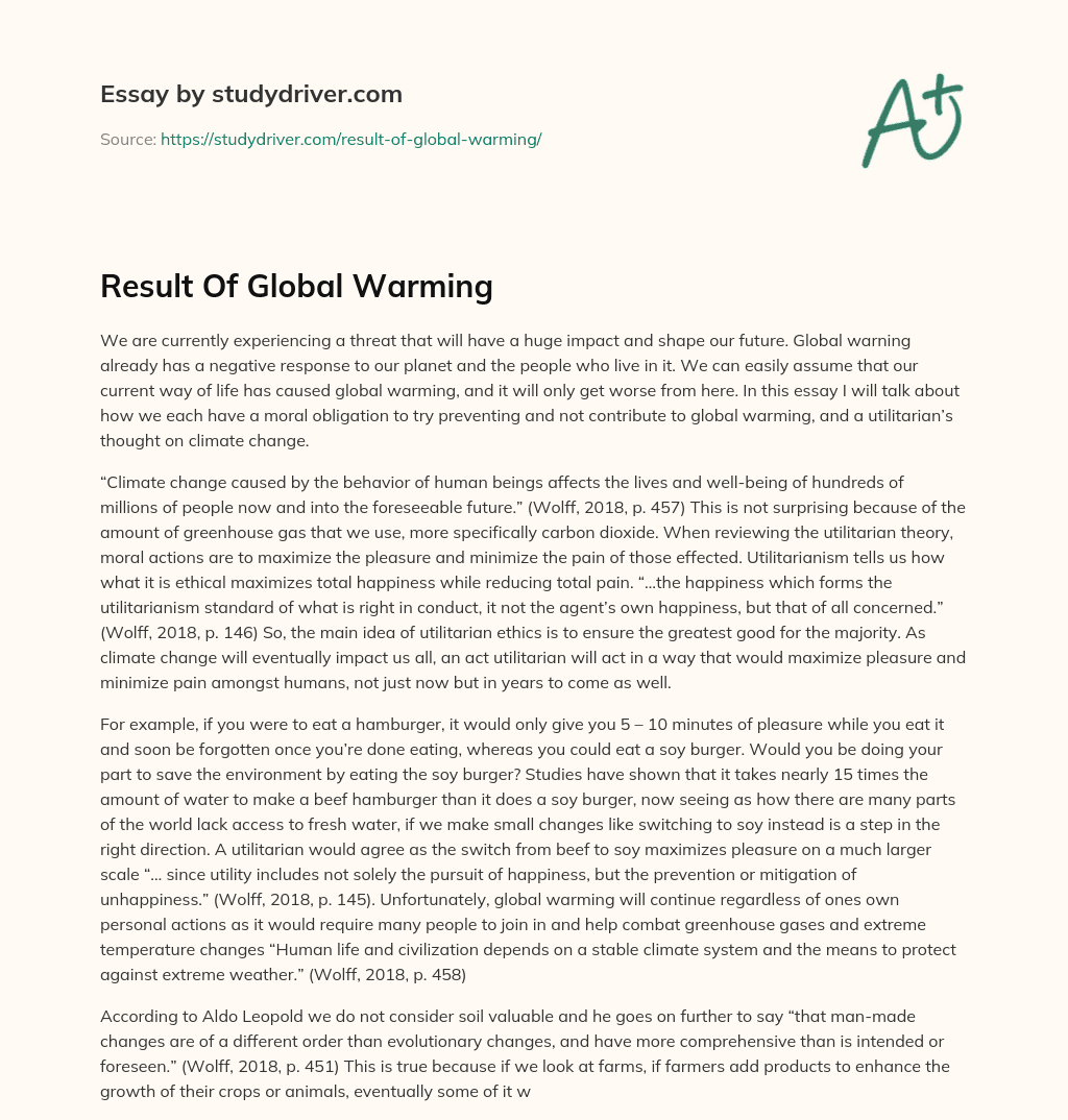 Result of Global Warming essay