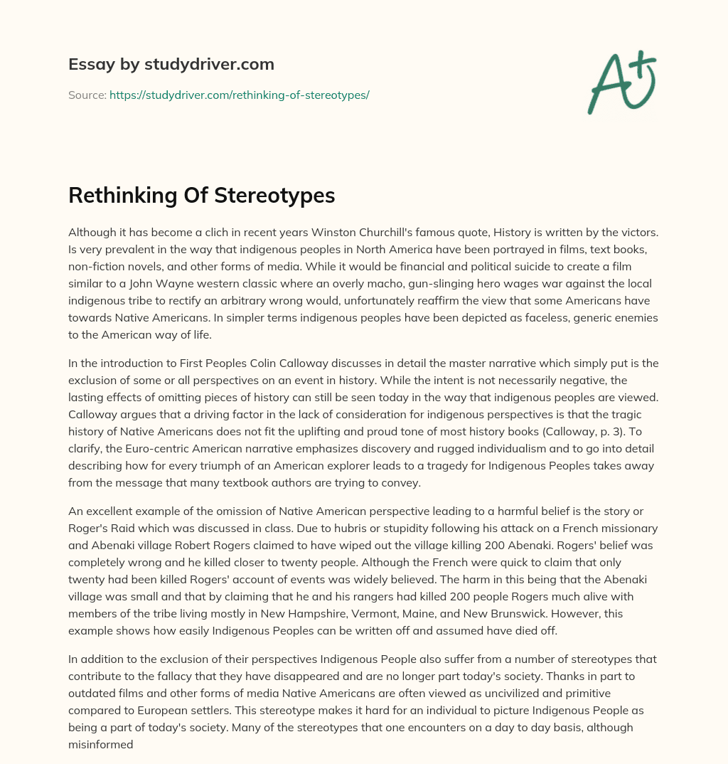 Rethinking of Stereotypes essay