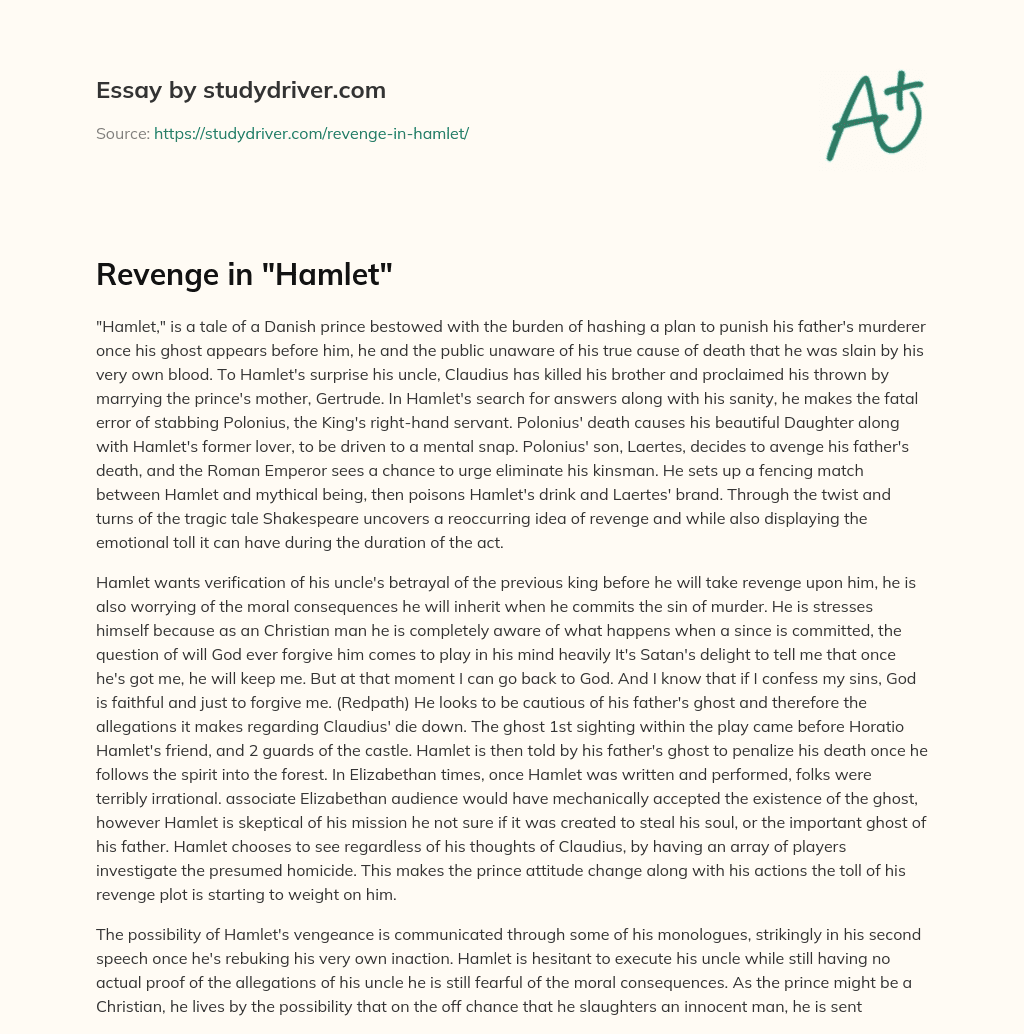 Revenge in “Hamlet” essay