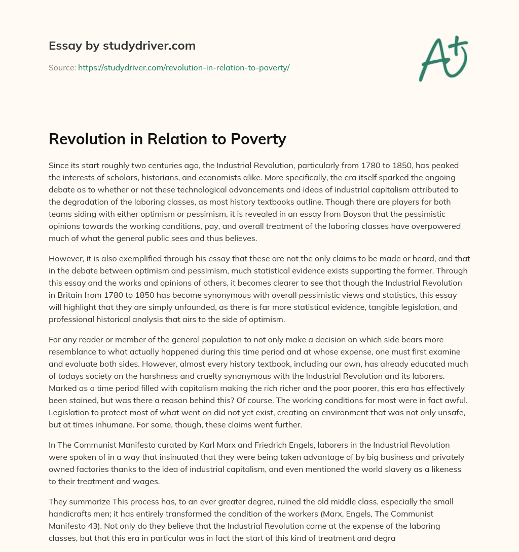 Revolution in Relation to Poverty essay