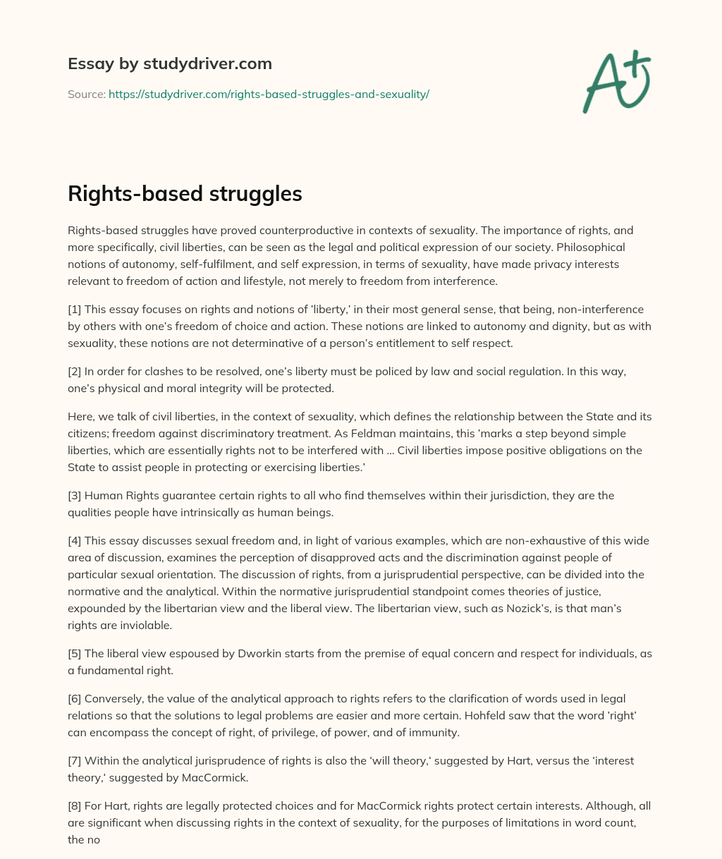 Rights-based Struggles essay
