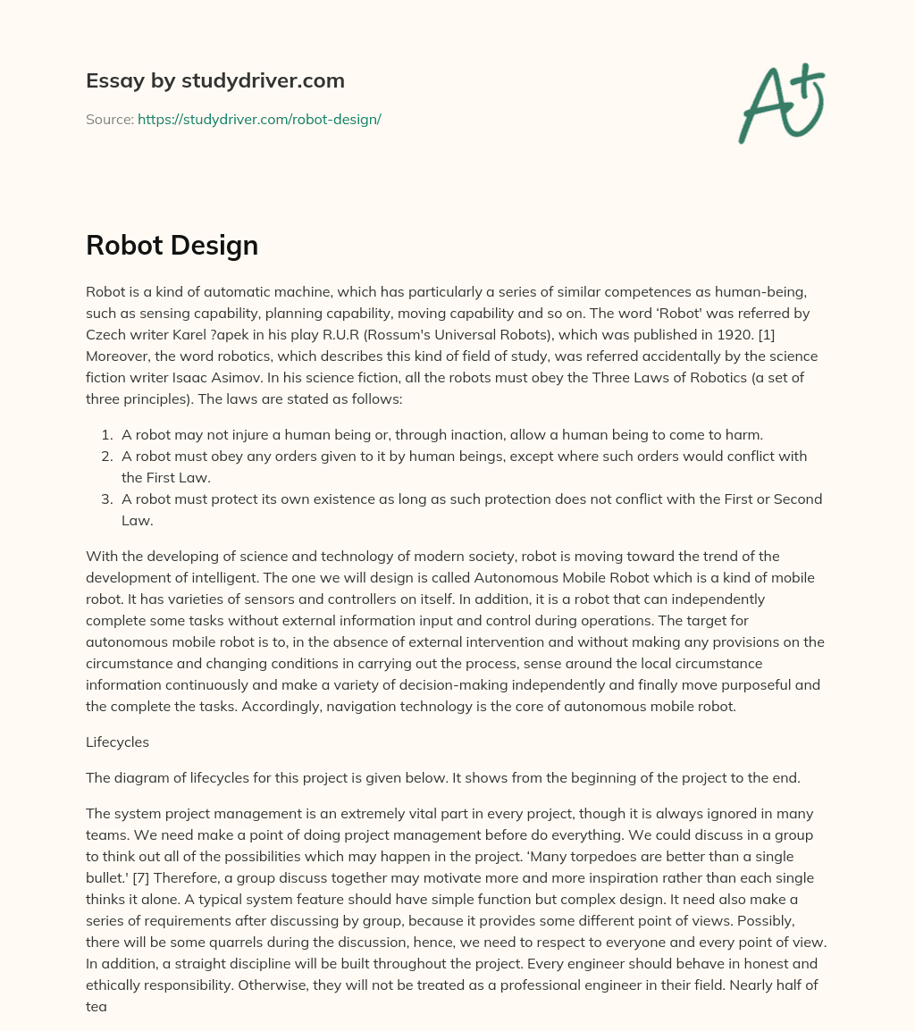 Robot Design essay