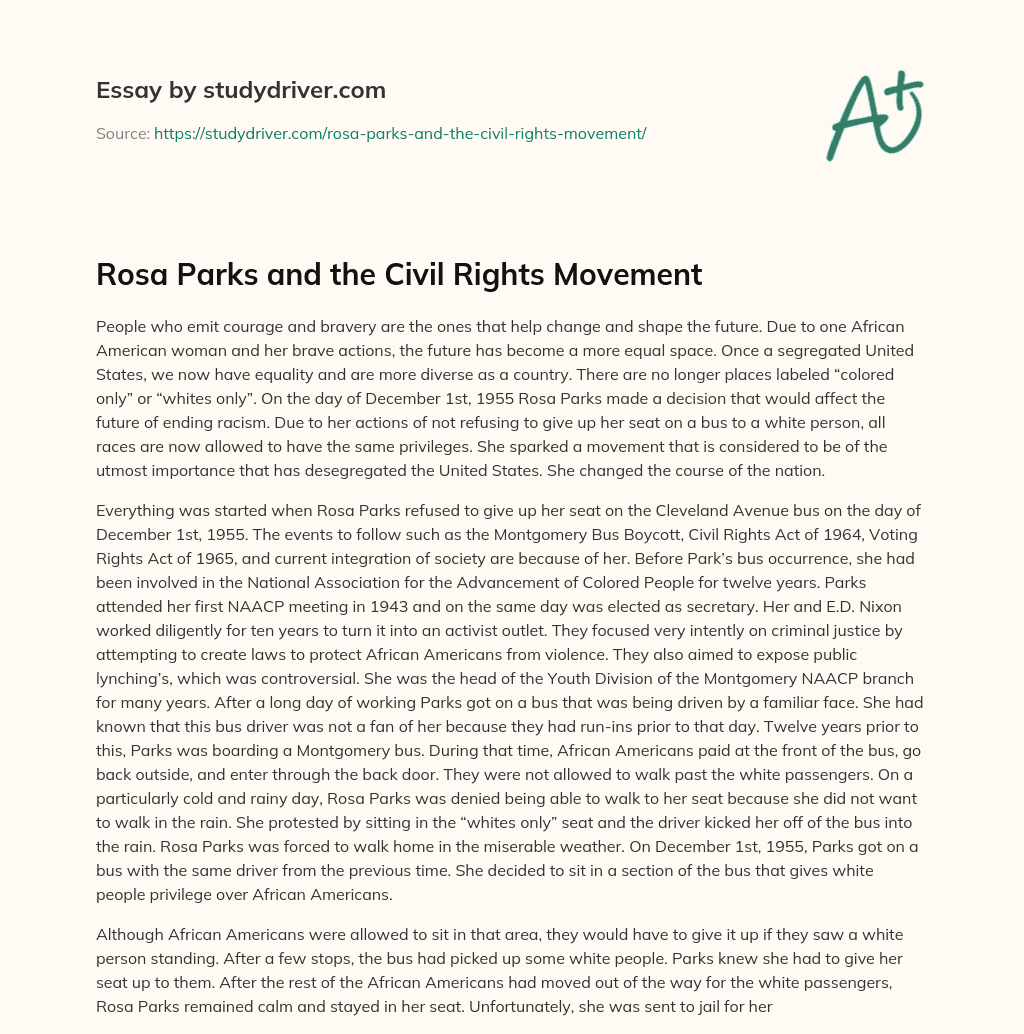 Rosa Parks and the Civil Rights Movement essay