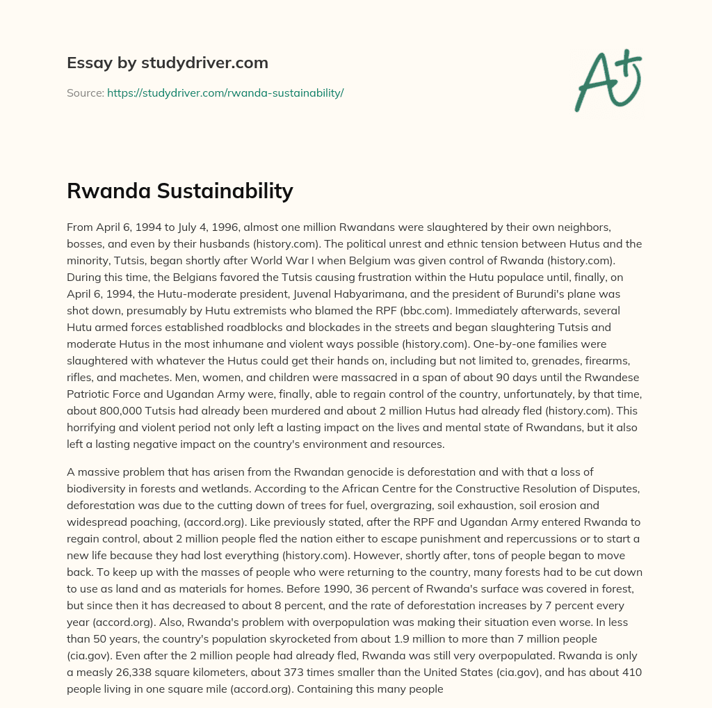 Rwanda Sustainability essay