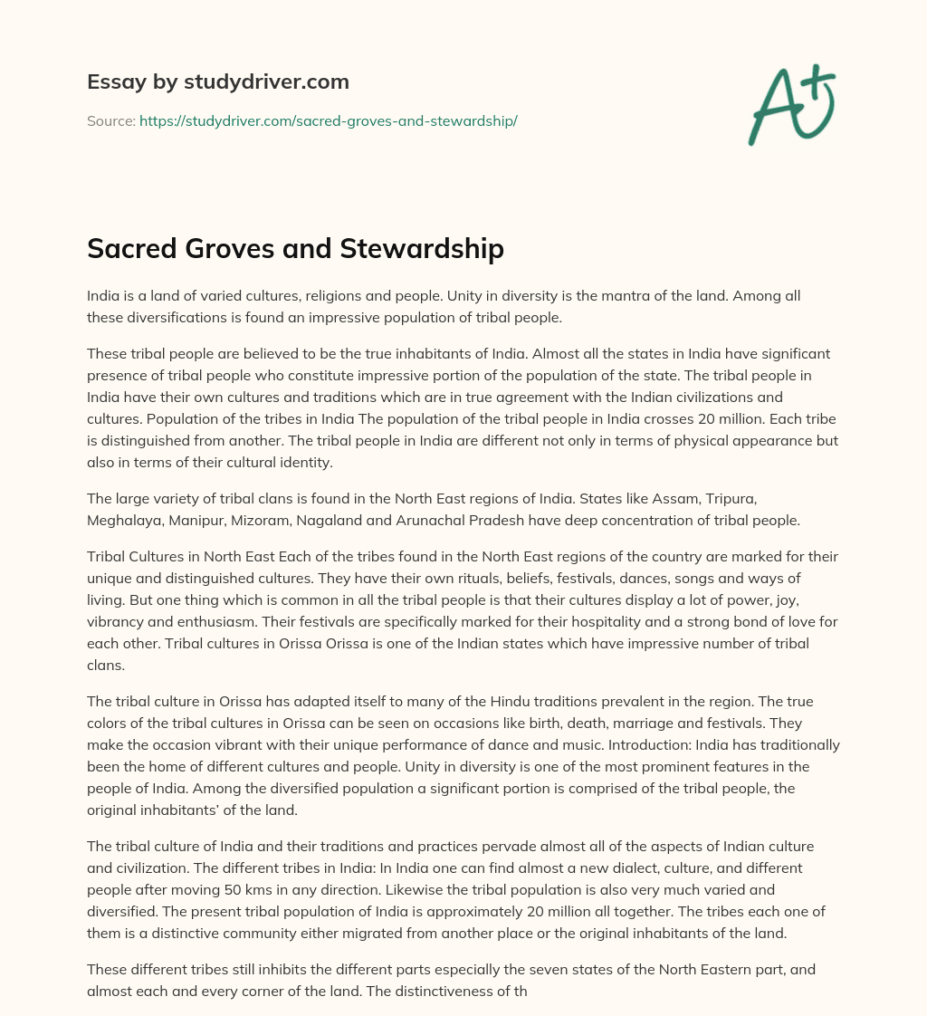 Sacred Groves and Stewardship essay