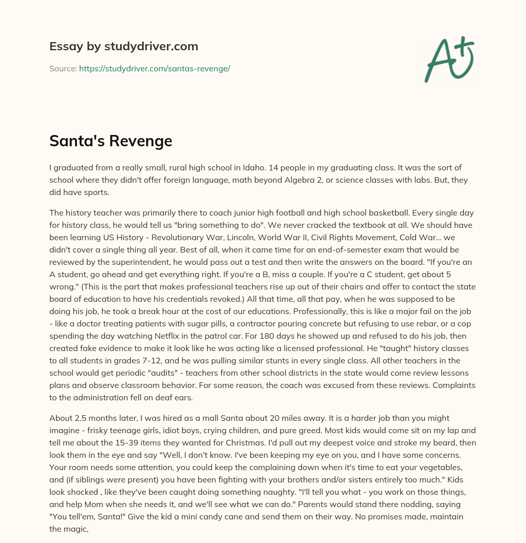 Santa’s Revenge essay
