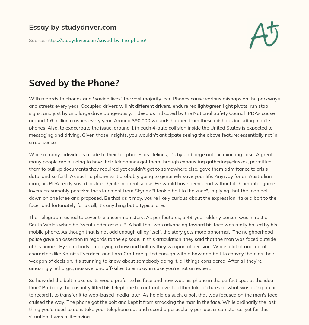 Saved by the Phone? essay