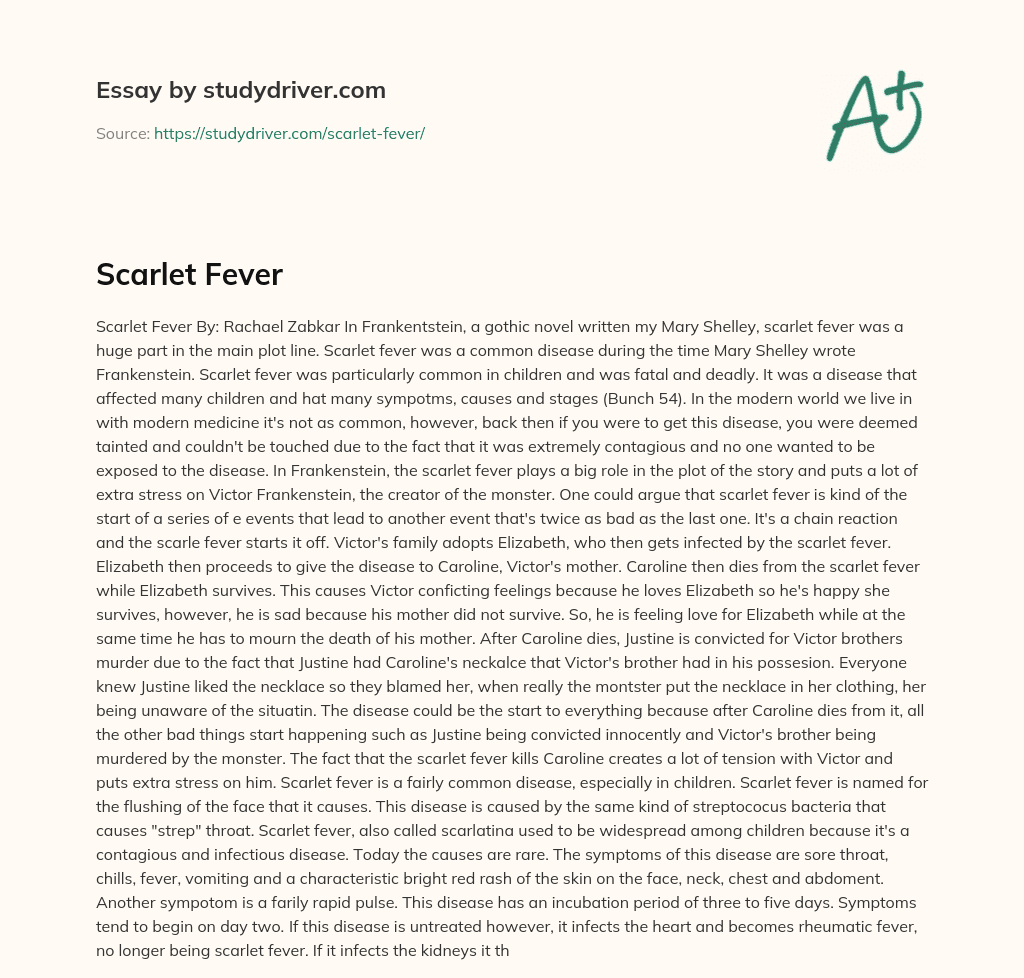 Scarlet Fever essay