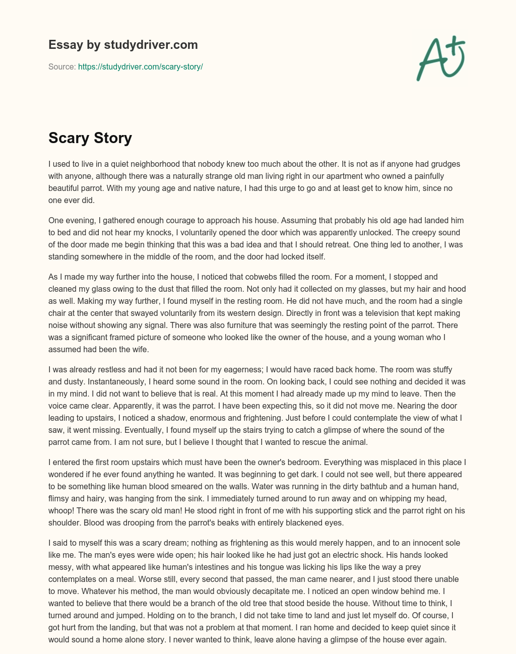 simple essay ghost story