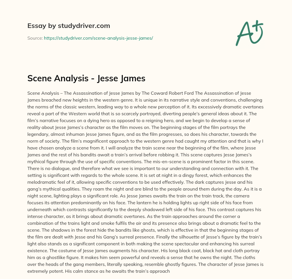 Scene Analysis – Jesse James essay