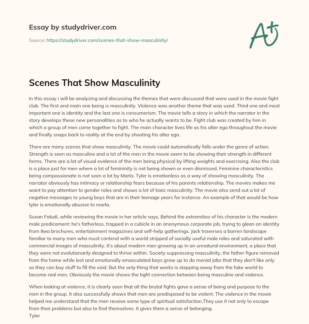Scenes that Show Masculinity essay