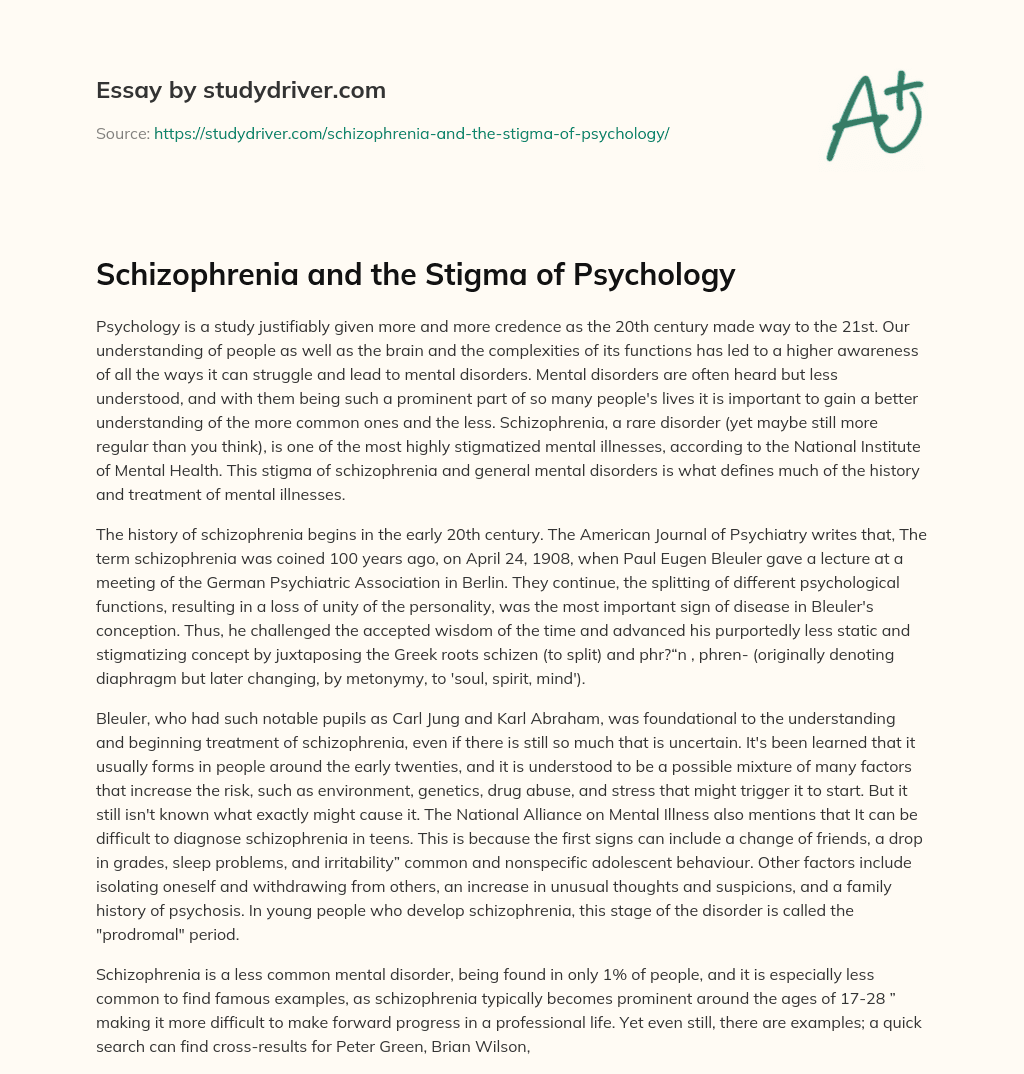 Schizophrenia and the Stigma of Psychology essay
