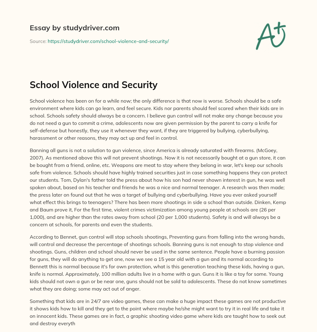 School Violence and Security essay