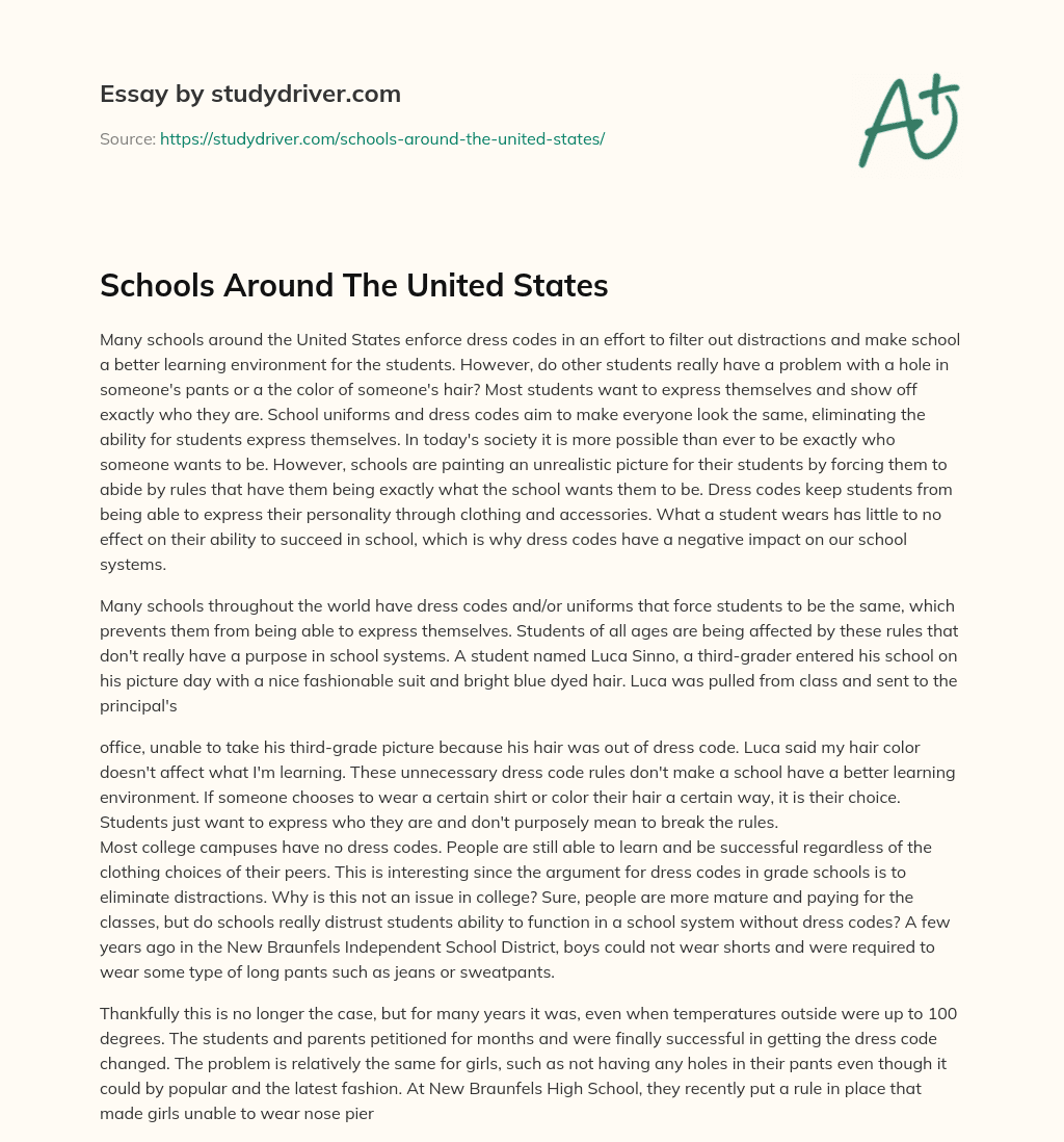 Schools Around the United States essay