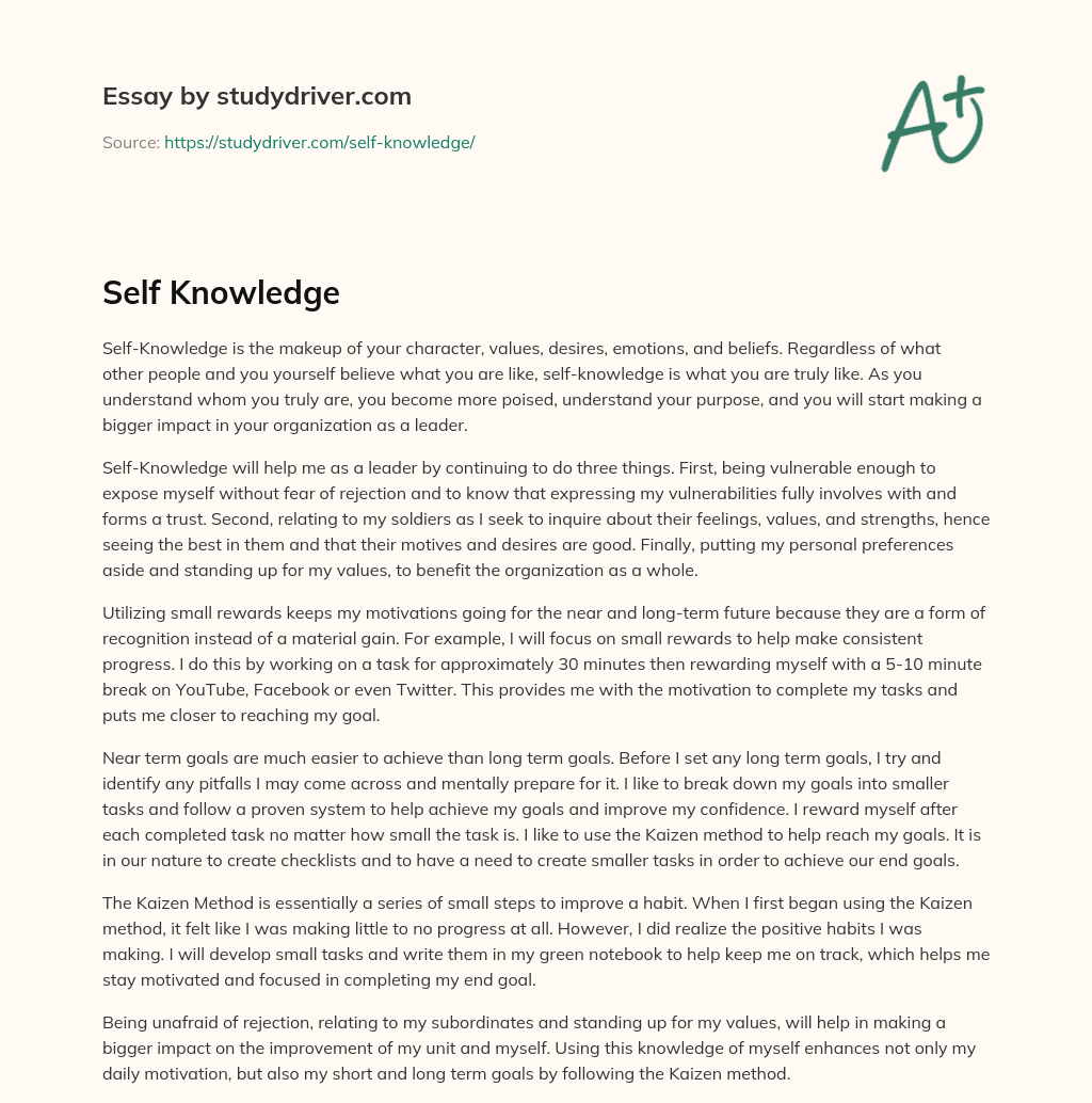 Self Knowledge essay
