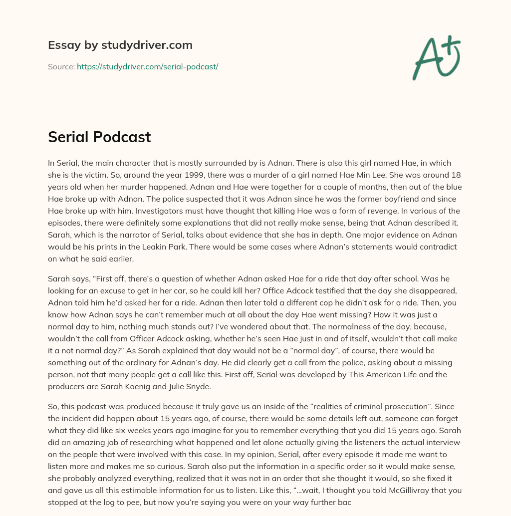 Serial Podcast essay