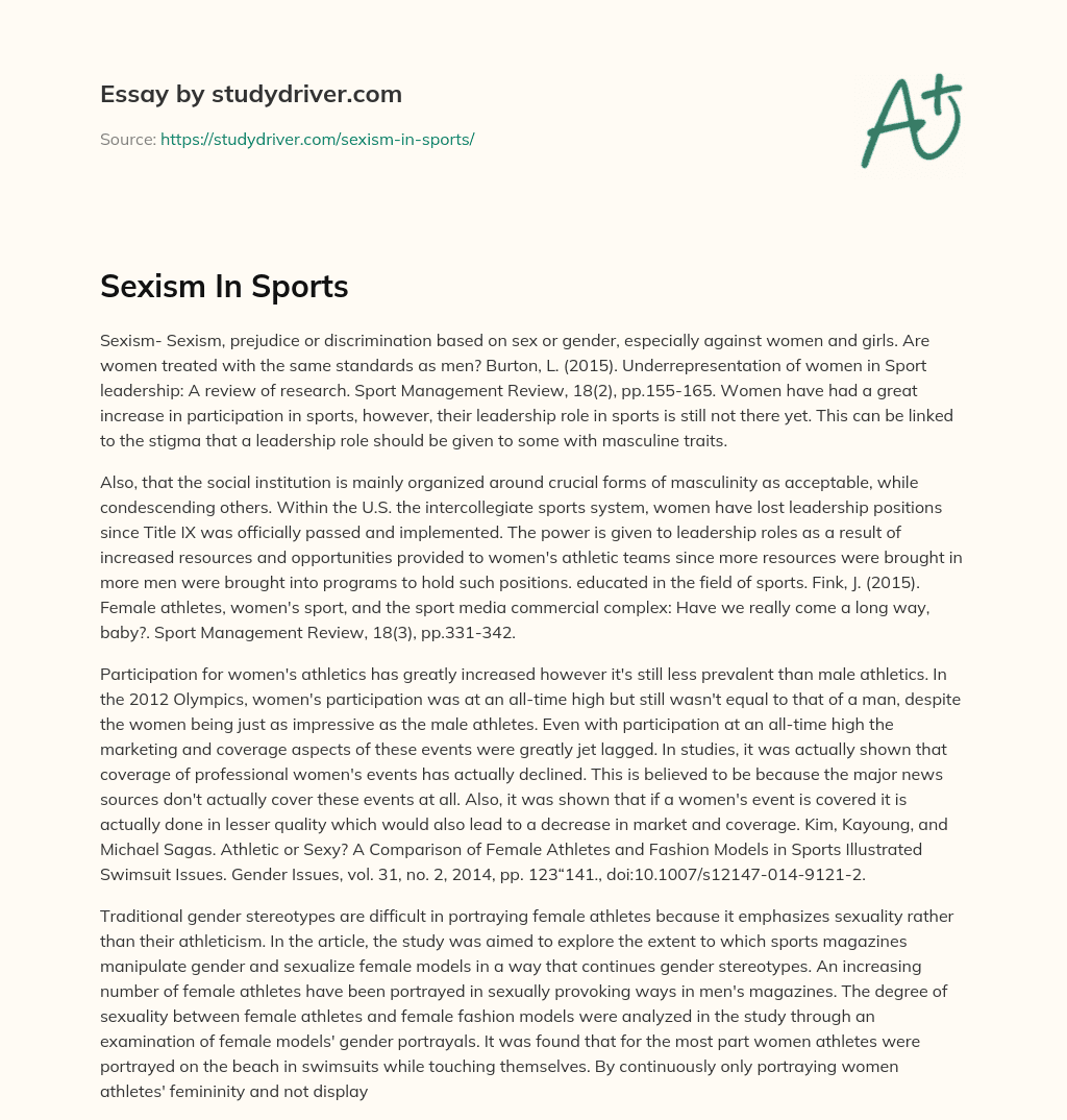 Sexism in Sports essay