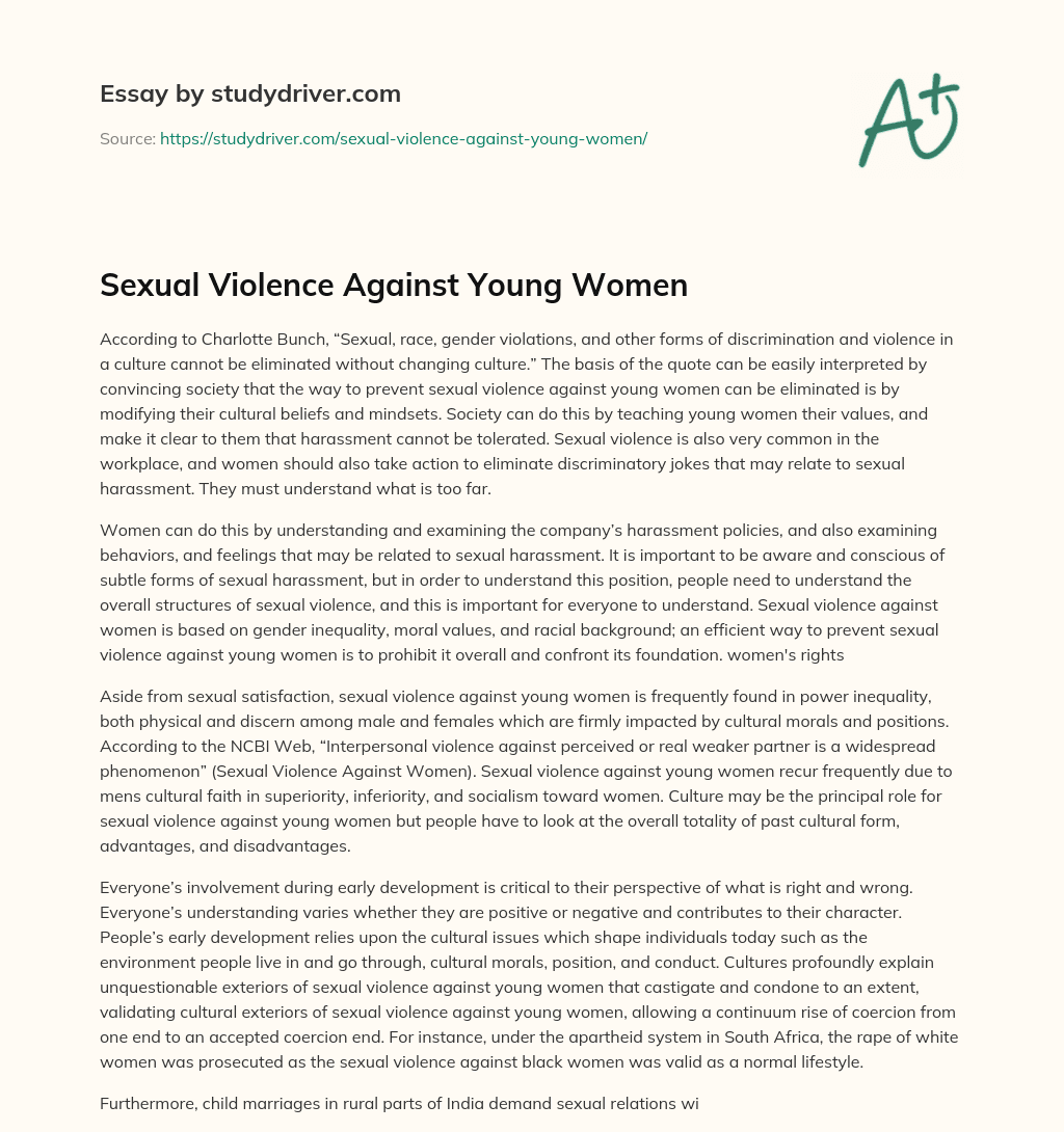 Sexual Violence against Young Women essay