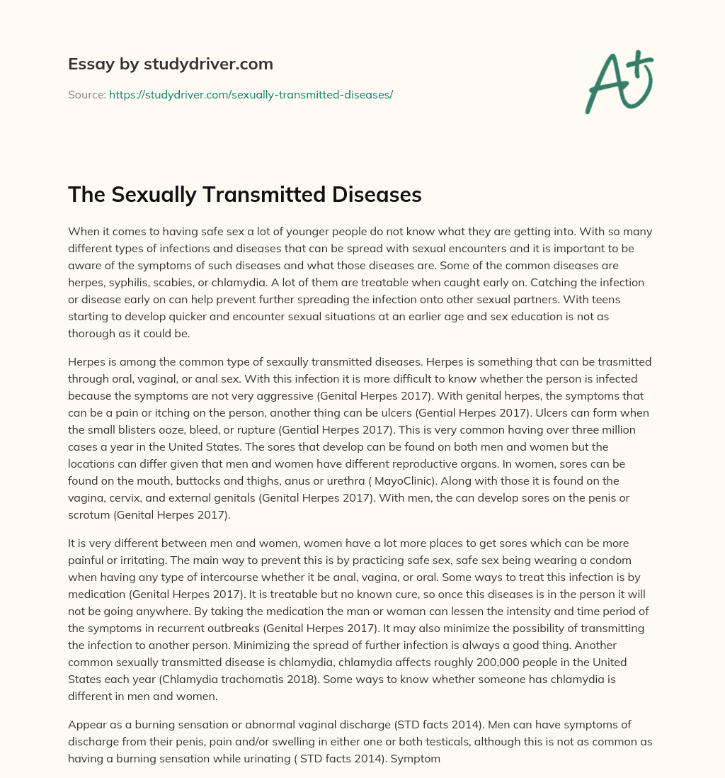 The Sexually Transmitted Diseases essay